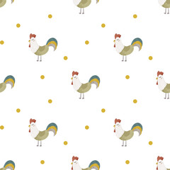 Farmhouse seamless pattern, Farm animals seamless pattern, Cute animals, cow, horse, bird, pig, rabbit, sunflower for scrapbooking, fabric, print