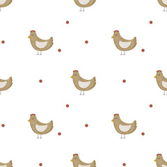 Farmhouse seamless pattern, Farm animals seamless pattern, Cute animals, cow, horse, bird, pig, rabbit, sunflower for scrapbooking, fabric, print
