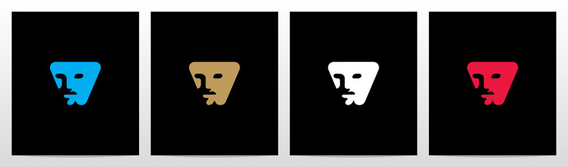 Human Face On Letter Logo Design W