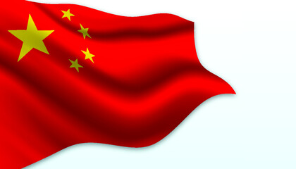 Flag of China background.
