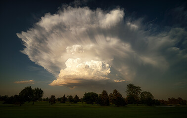 Gigantic Mushroom Clouds Hovering  above Golf Club