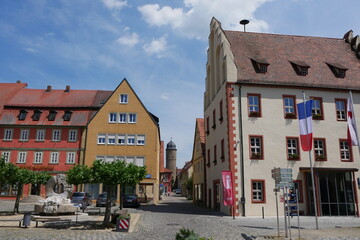 Marktplatz Gerolzhofen mit Rathaus