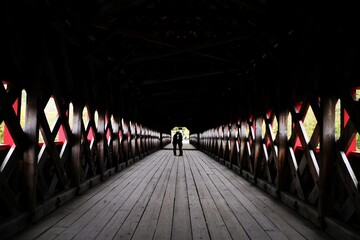 people on the bridge