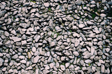 Lots of pebbles pattern as background. Monotone color.