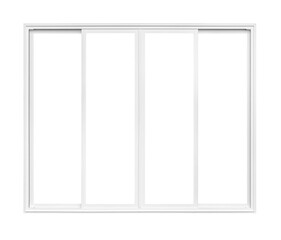 Real modern house window frame isolated on white background with clipping path