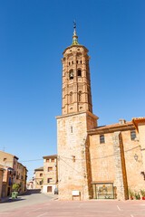 Fototapeta na wymiar parish church of the Assumption of Our Lady in Baguena town, province of Teruel, Aragon, Spain
