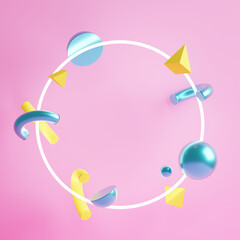 3d illustration. Colorful background with a space for a message.