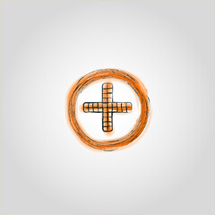 Orange plus hand drawing and watercolor design