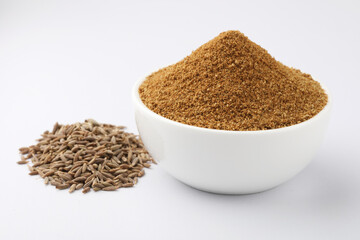 cumin seeds and cumin ground, powder
