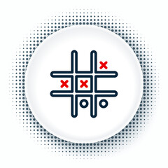 Line Tic tac toe game icon isolated on white background. Colorful outline concept. Vector