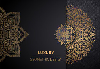 Luxury mandala design with golden arabesque and floral ornament pattern Arabic Islamic style. Decorative mandala for print