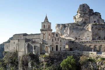 Obraz premium Matera. Basilicata. Chiesa di Santa Maria de Armenis verso Madonna de Idris 