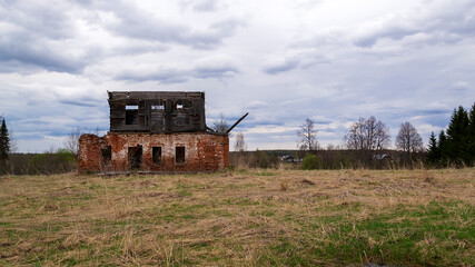 destroyed house landscape