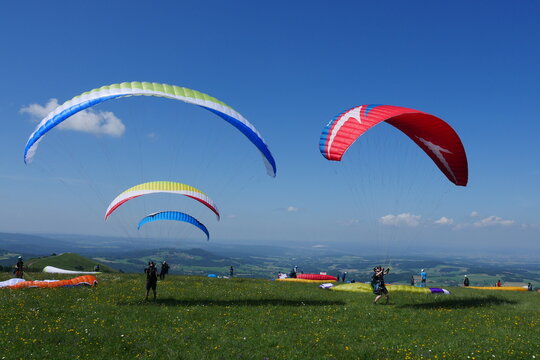 Paraglider auf der Wasserkuppe