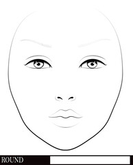 Face chart for make up artist