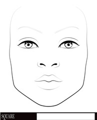 Face chart for make up artist