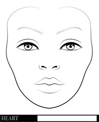 Face chart for make up artist