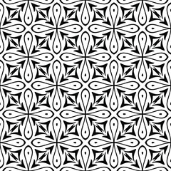 floral seamless pattern background. Geometric ornament for wallpapers and backgrounds. pattern with Black and white color. 