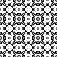 floral seamless pattern background. Geometric ornament for wallpapers and backgrounds. pattern with Black and white color. 