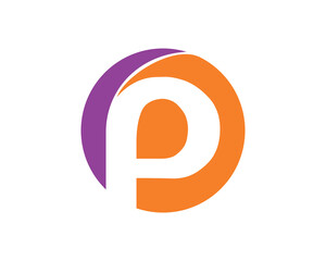 P circle logo icon template 2