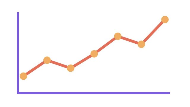 Line graph chart infographic flat design for presentations and reports. Available in 4K FullHD and HD video