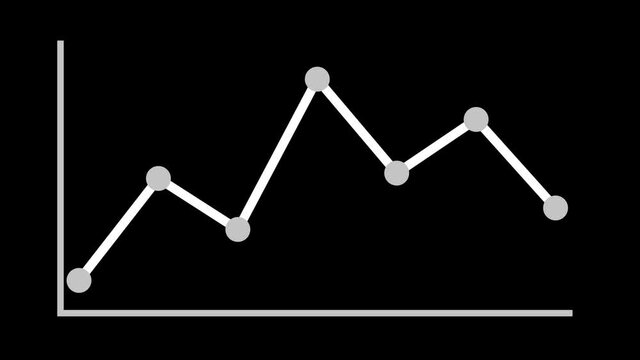 Line graph chart infographic flat design for presentations and reports. Available in 4K FullHD and HD video