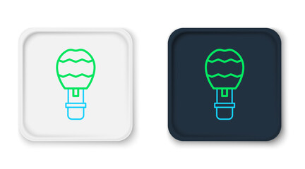 Line Hot air balloon icon isolated on white background. Air transport for travel. Colorful outline concept. Vector