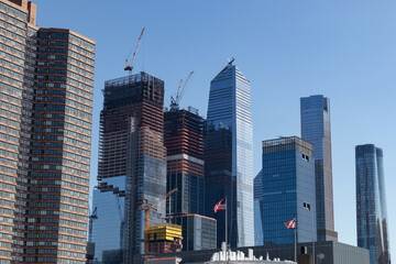 Fototapeta na wymiar Modern Skyscraper Construction at Hudson Yards in New York City