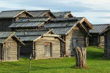 wooden cabins in the Swedish countryside
