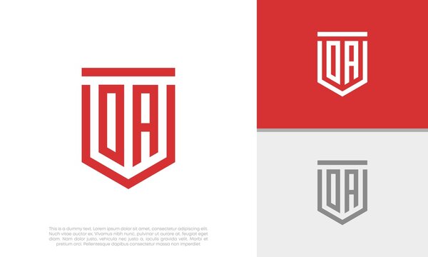 Initials DA. OA logo design. Initial Letter Logo. Shield logo.