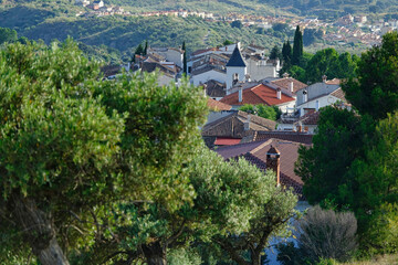 Fototapeta na wymiar View of Viznar, with Granada (Spain) on the background 