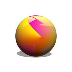 3d illustration abstract colorful sphere isolated on white background