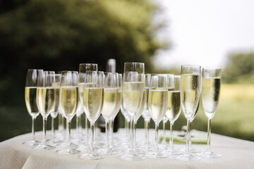 High quality sparkling wine at a wedding