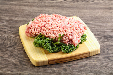 Raw pork minced meat for cooking