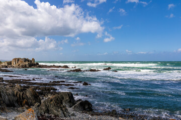 Turbulent sea in Pointe de Sehar, Tredrez-Locquemeau, Cotes d'Armor, Brittany, France