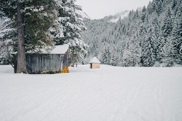 Fototapeta premium cabin in the mountains