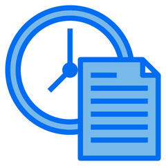 clock blue line icon
