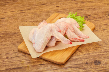 Raw chicken wings for cooking