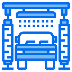 Car Wash blue line icon