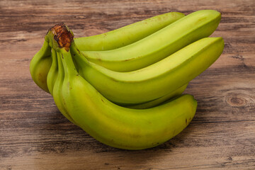 Green sweet tasty banana heap