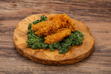 Hot fried crispy chicken wings
