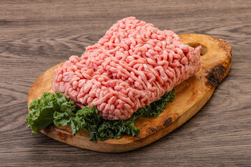 Raw pork minced meat for cooking