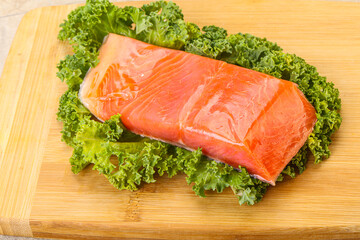 Salmon fillet slice for cooking