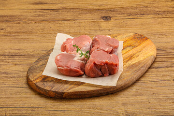 Raw pork tenderloin for cooking