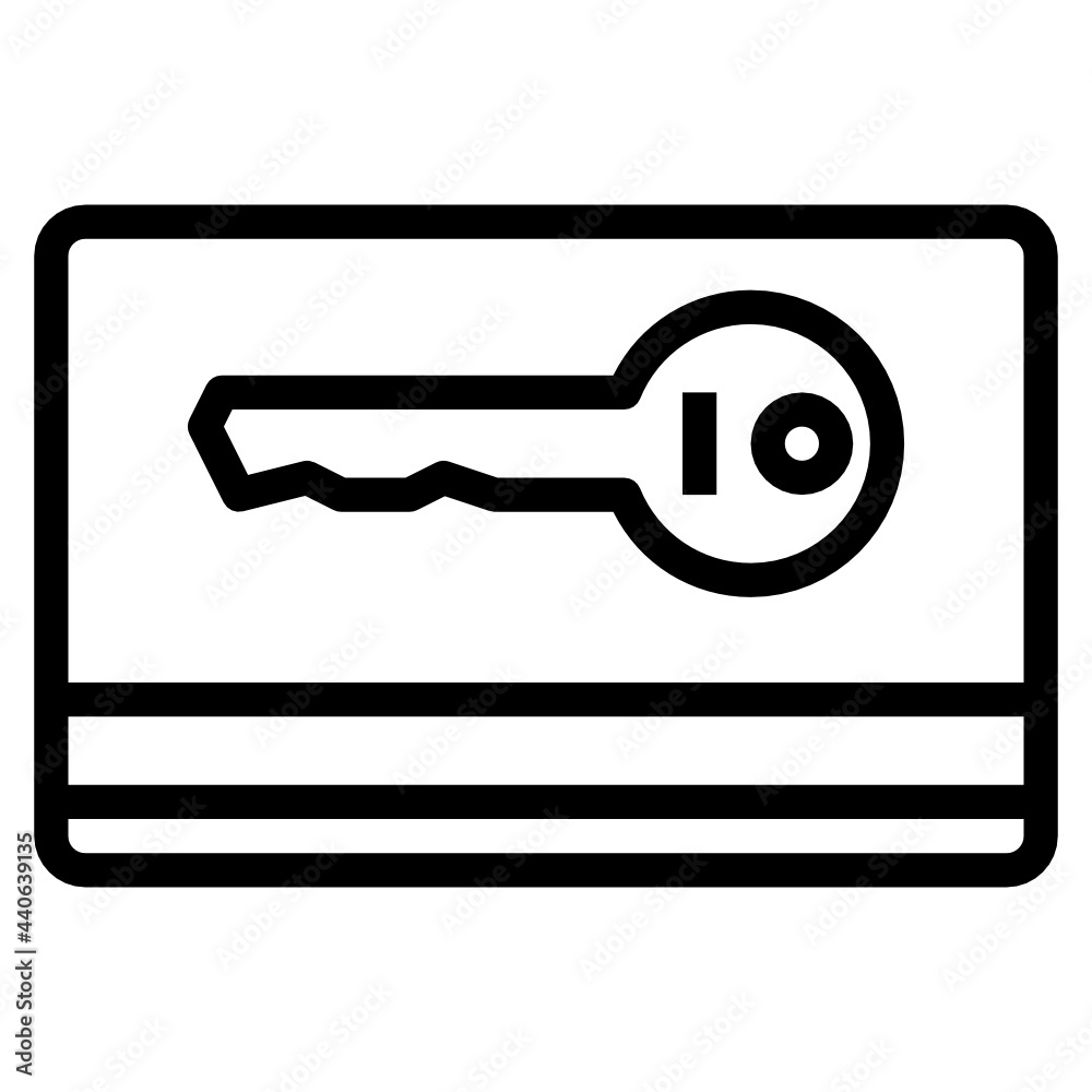 Poster key card line icon