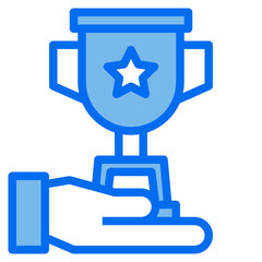 Trophy blue line icon