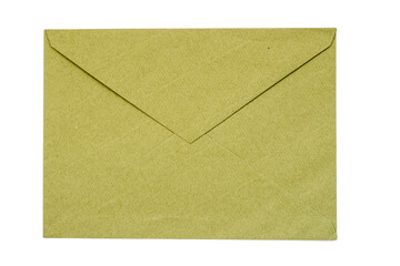 yellow vintage paper envelope isolated on the white