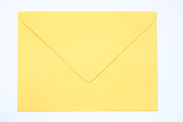 yellow vintage paper envelope isolated on the white