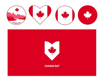 Happy Canada Day. Flat style illustration.