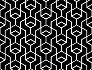 The geometric pattern with lines. Seamless vector background. White and black texture. Graphic modern pattern. Simple lattice graphic design